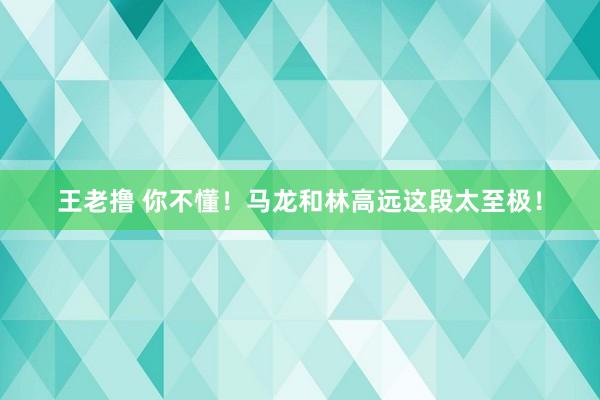 王老撸 你不懂！马龙和林高远这段太至极！