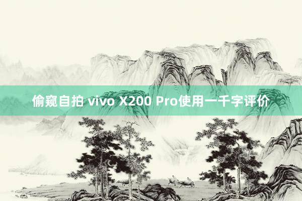 偷窥自拍 vivo X200 Pro使用一千字评价
