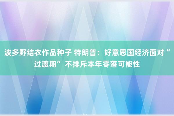 波多野结衣作品种子 特朗普：好意思国经济面对“过渡期” 不排斥本年零落可能性